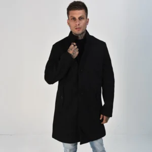 Sobretudo Masculino Casaco Longo Jaqueta Parka Térmico Botão
